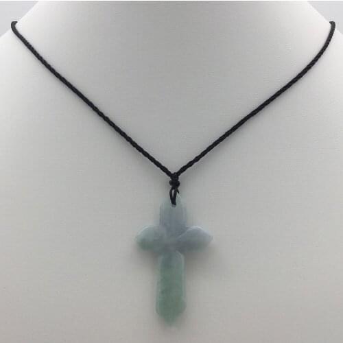 Wholesale new natural stone 100% AA cross pendant necklace good luck The length can be adjusted