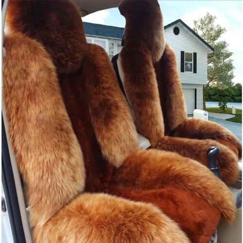 The car seat five simple winter sheepskin plush car cushion pad Plush wool cushion sheep fur skin and Plush material