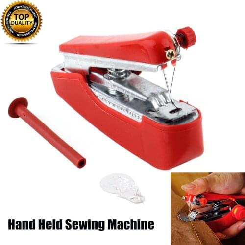 Portable Mini Hand Held Sewing Machine Small Compact Child Easy Stitcher DIY Clothes Stitchin Sew Tools
