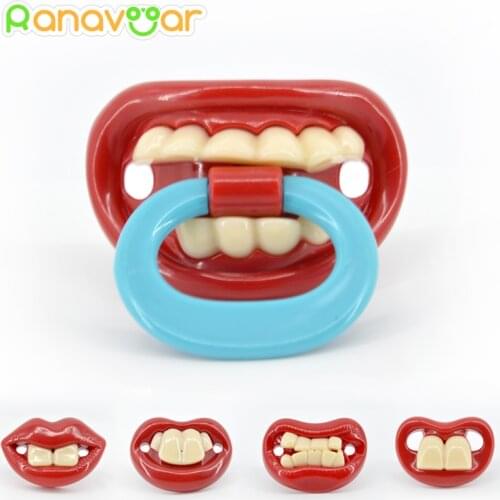Funny Dummy Dummies Pacifier Novelty Buck Teeth Moustache Babys Child Soother Beard Nipples Kids Safe Pacifier
