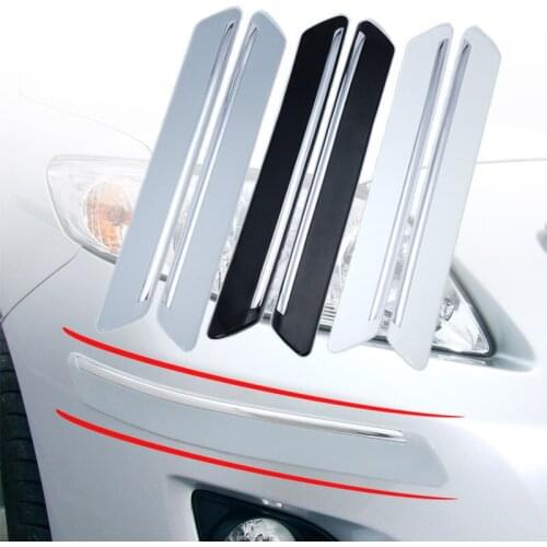 Car Bumper Protector Strips Black White Grey Guard Corner Anti-collision Protective Trim bar Car Accessories 4 Pcs