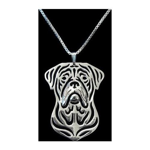 Dogue de Bordeaux pendant necklace women gold silver plated Simple abstract animal jewelry