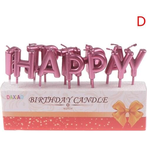 1set Creative Happy Birthday Letter Cake Birthday Party Festival Supplies Lovely Birthday Candles for Kitchen Baking Gift
