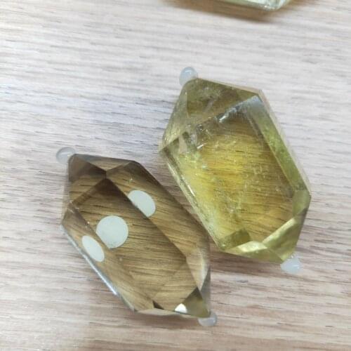 1pcs Citrine Quartz Crystal Stone amphicone Point Healing Hexagonal Wand Treatment Stone