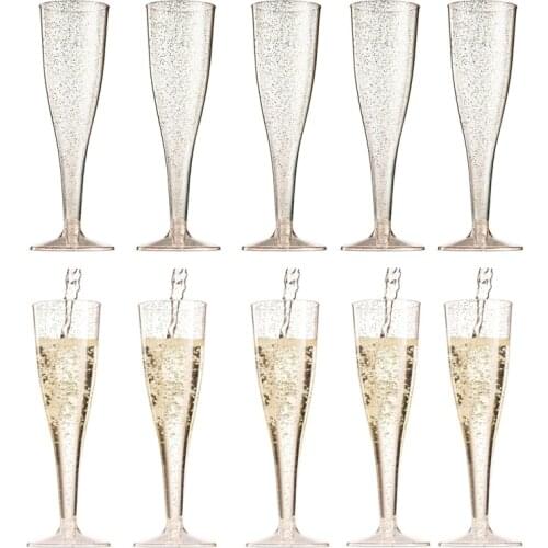 10Pcs Plastic Disposable Wine Goblet Outdoor Party Beer Juice Drink Champagne Cup for Party Gift Box Wine Decoration Cup