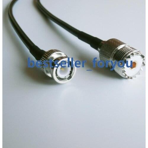 20inch BNC male plug to UHF SO-239 female RF jumper pigtail cable RG58 50cm