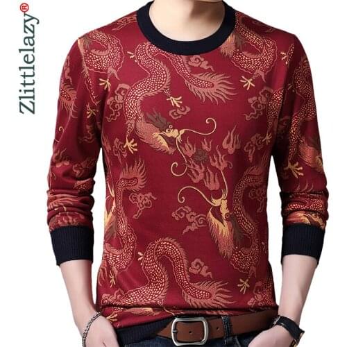 2020 Casual Thick Warm Winter Animal Knitted Pull Sweater Men Wear Jersey Dress Pullover Knit Mens Sweaters Male Fashions 02157