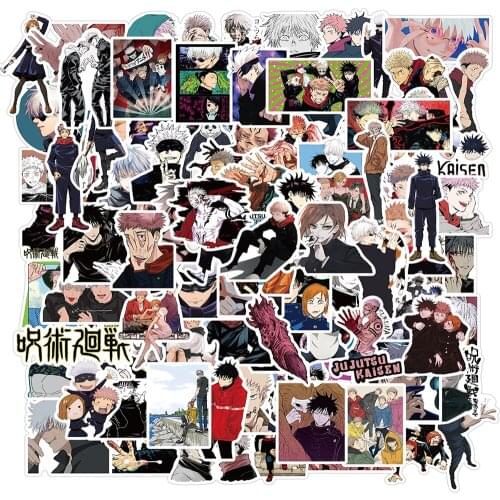 50pcs Anime Jujutsu Kaisen Sticker Sorcery Fight Itadori Yuuji Stickers Car Decals Skateboard Sticker For Kids Laptop Suitcase