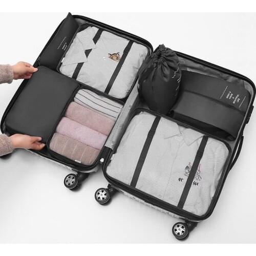 7Pcs/set Travel Organizer Storage Bags Portable Luggage Organizer Clothes Tidy Pouch Suitcase Packing Set Storage Cases Bag 2021
