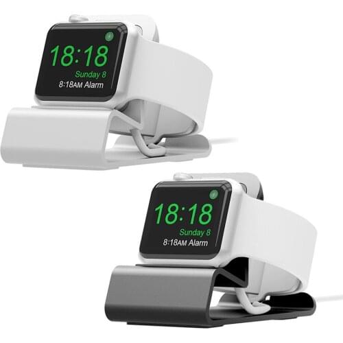 Aluminum Charging Dock Station Stand Base Hand Free Cable Hole Support Holder Bracket For Apple Watch