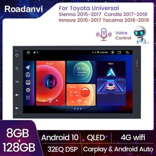 2 Din Autoradio Car Android 10.0 for Toyota Corolla Auris Fortuner 2017 Car Stereo Multimedia Navigation 9" Display carplay DSP