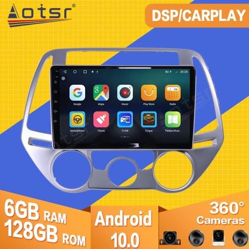 For Hyundai I20 2008 2009-2014 Android 10 Car Tape Radio Recorder Multimedia Player Stereo GPS Navi Video PX6 Head Unit No 2 din