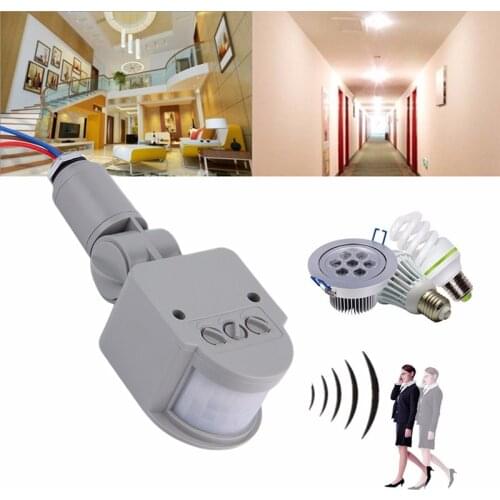 220V/12V Automatic Infrared PIR Motion Sensor Detector Motion Sensor Light Switch with LED Light Wall Mount Outdoor Light Lamp