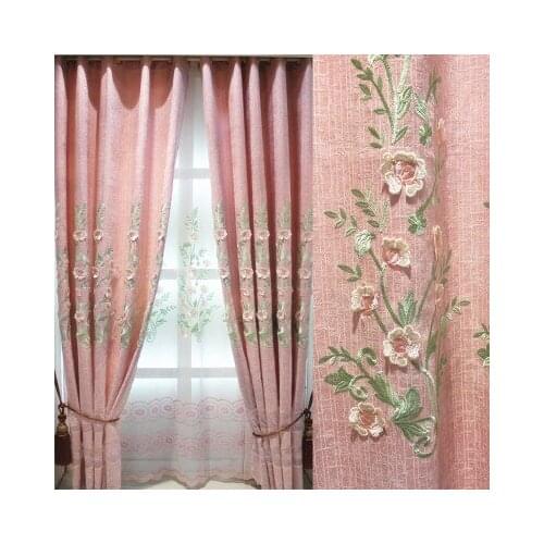 European embroidery cloth curtain villa sitting room Blackout curtains for Living Room luxury hotels suitable for bedroom