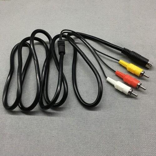 FZQWEG 2pcs High Quality 9 Pins nickel Plated Connector A/V RCA AV TV S-Video Cable for SEGA mega drive 2 Console