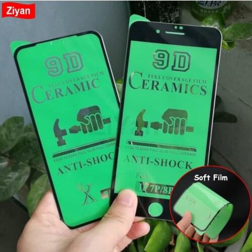 10Pcs 9D Ceramic Protective Film For iPhone 12 Mini 11 Pro XR XS Max X 8 7 6 Plus Full Cover Soft Glass Screen Protector For SE2