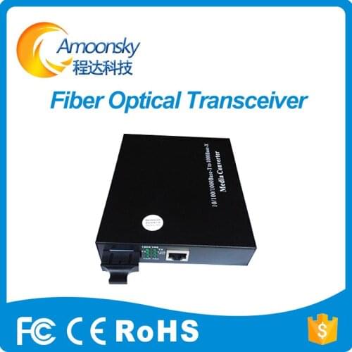 Linsn SC801 SC Simplex Mode Fiber Optic RJ45 internet Media Converter Netlink Converter Fiber Optic Transceiver 20KM