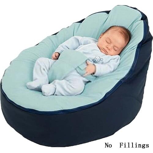 Soft Baby Chair Infant Bean Bag Bed cover without filler Pouf for Feeding Baby Snuggle Bed with Belt for Safety Protection