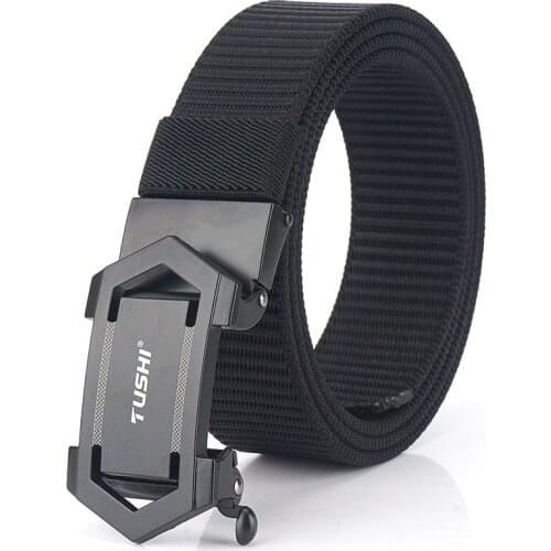 Outdoor automatic buckle canvas belt male student youth leisure extended nylon braided belt jeans belt