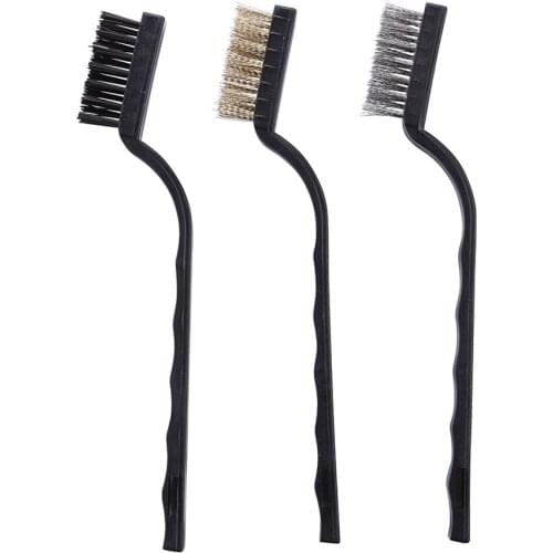 3 in 1 Wire Brush Set Steel Brass Nylon Brush Cleaning Polishing Remove Metal Rust Home Kitchen Clean Tools Kit