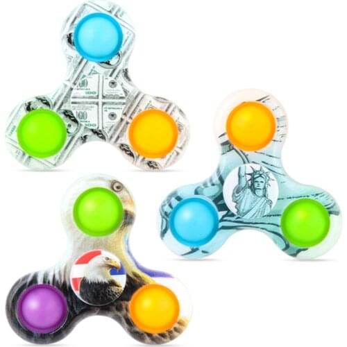New Decompression Finger Gyro Printed Camouflage Push Novelty Bubble Fidget Spinner Simple Fidget Desk Toys Stress Release