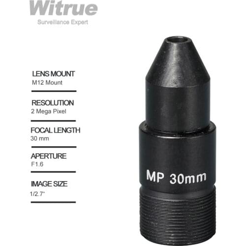 HD CCTV Lens Pinhole 30MM M12*0.5 Mount 1/2.7" F1.6 9.6 degree for Security CCTV cameras