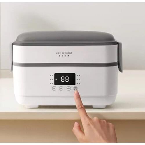 220V Portable Electric Heating Lunch Box Food HeaterRice Cooker Bento Box Double-layer Stainless Steel Cooking Hot Rice Machine