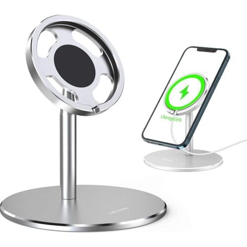 Lecone Adjustable Phone Stand for Magnetic Charger Aluminum Phone Wireless Charger Holder Stand for iPhone 12,12 Pro,12 Pro Max