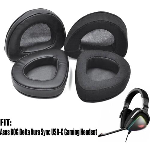 Replacement Leather Canvas Earpads headphone Cover for ASUS ROG Delta Aura Sync Headphones Headset