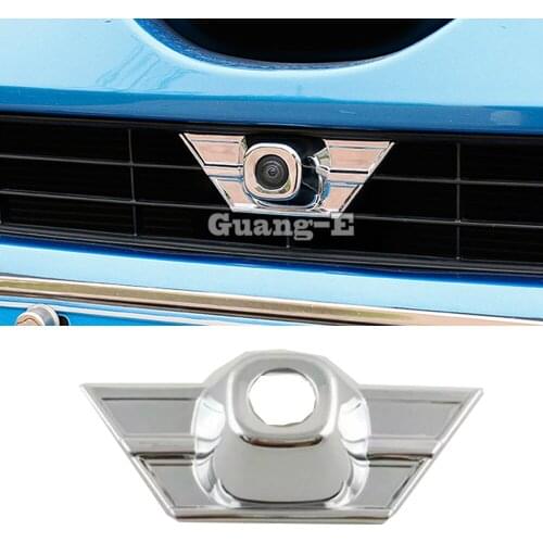 Top sale Car body styling ABS chrome Front radar camera light box cover Case parts accessories For Toyota RAV4 2016 2017 2018