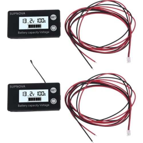1meter Lead cable DC 10-100V Battery Capacity Indicator Lead Acid Lithium LiFePO4 Voltmeter Voltage Panel Meter Tester