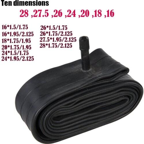 Bicycle Tire 16/18/20/24/26/27.5/28 inch Anti Puncture Inner Tubes 1.5/1.75/1.95/2.125 inch Width 32CM S/V Bike Cycling Tire
