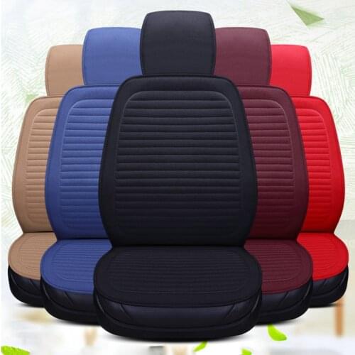 Flax Car Seat Cover Breathable Plus Size Auto Seat Cushion Protector Front Rear Back Seat Pad Mat With Backrest fit Car Suv Van
