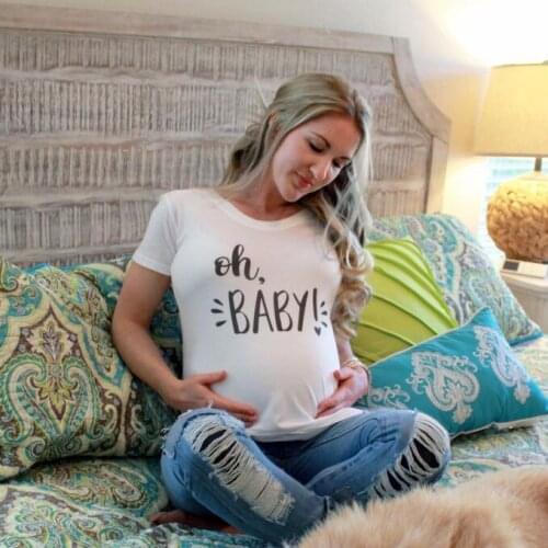 Pregnancy Announcement Shirt Maternity Shirts Pregnancy Shirt Oh Baby Pregnancy Gift Mothers Day Gift Mom Shirt Fashion Wear