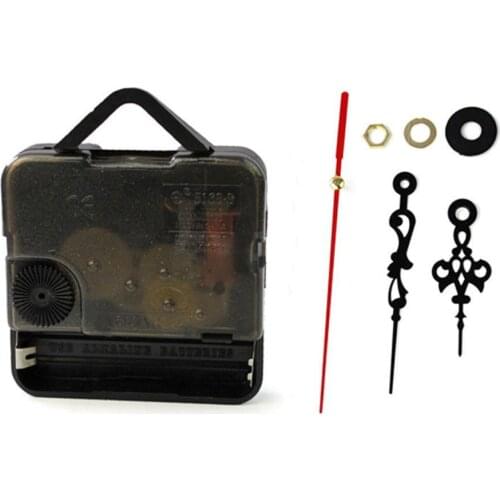 1 Set DIY Silent Wall Clock Quartz Needle Movement Black and Red Hands Replacement Part Repair Kit Tool Set Clock Mechanism