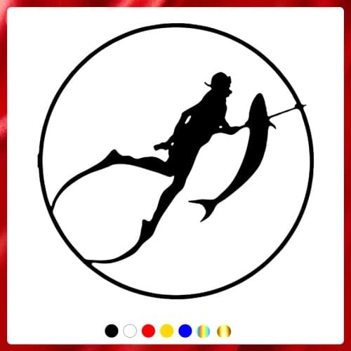 40460# Die-Cut Vinyl Decal Spearfishing Car Sticker Waterproof Auto Decors on Car Body Bumper Rear Window