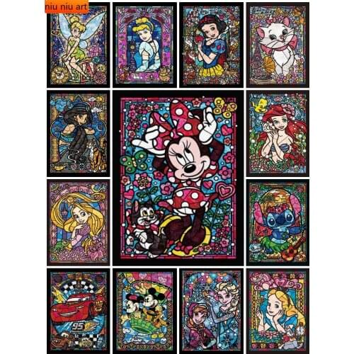 Disney DIY Diamond Painting Cross Stitch Diamond Painting Cartoon Characters Diamond Embroidery Cartoon Pictures with Rhinestone