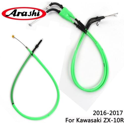 Arashi For KAWASAKI ZX-10R Ninja 2016-2017 Throttle Line Clutch Cable Steel Wire Set ZX 10R ZX10R 2016 2017 Oil Brake Cables