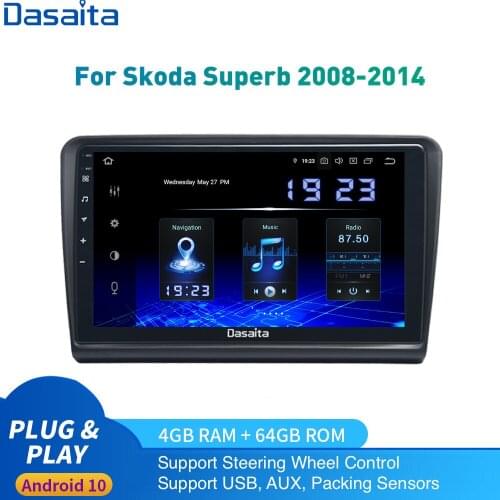 Dasaita Android 10 Car Radio for Skoda Superb Multimedia 2008 - 2014 Stereo 2Din DSP 2.5D IPS 1280*720 Carplay HDMI 4Gb+64Gb RDS