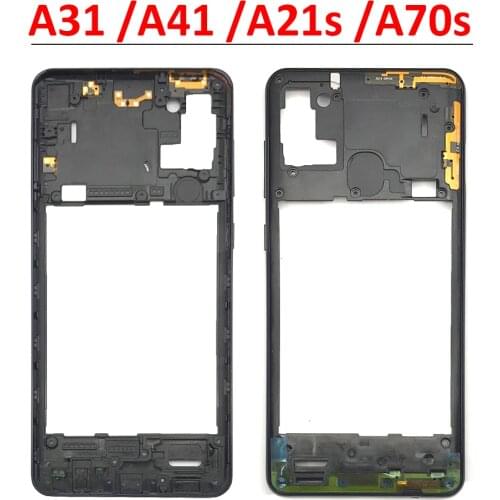 New Middle Frame Housing Case For Samsung A21S A217 A31 A315 A41 A415 A70S A707 With Side Button Replacement Parts