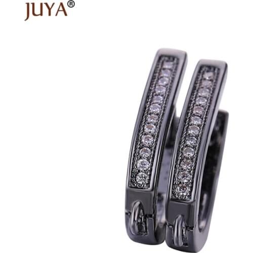 DIY Earring Findings Copper Inlaid Zircon Earrings Clasps Hooks Fittings Jewelry Making Accessories Earwire Jewelry