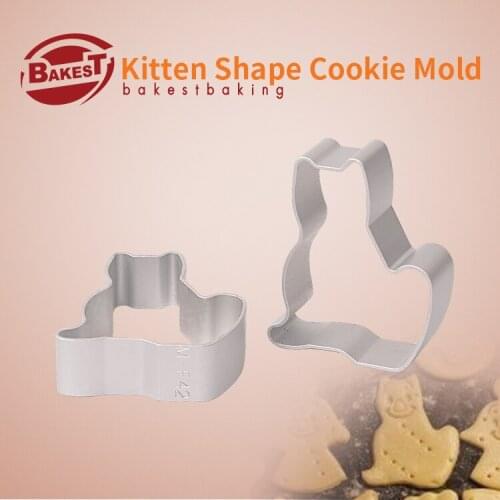 BAKEST 10pcs/lot Aluminium Alloy Little Cat Shape Cookies Mold
