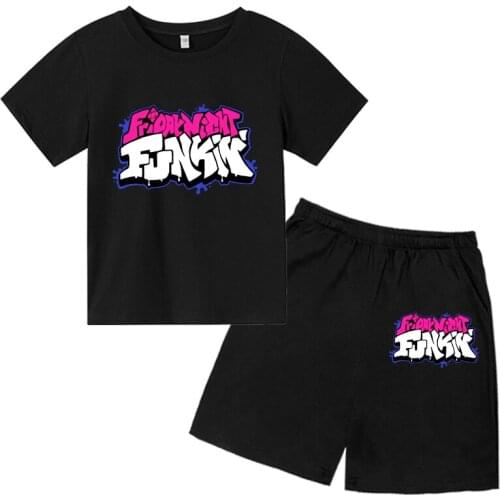 Boys And Girls Friday Night Funkin T-shirt Baby Sports Suit Cotton Childrens Clothing Kids Sports Short Short Sleeve And Shorts