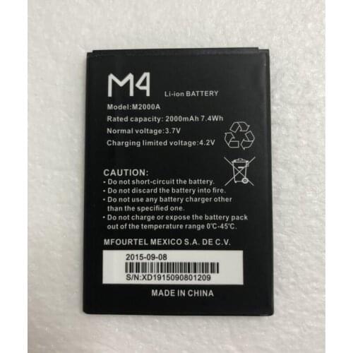 GeLar 2000mAh M2000A Battery For M4 Mexico Celular Smart Mobile Phone Accumulator AKKU