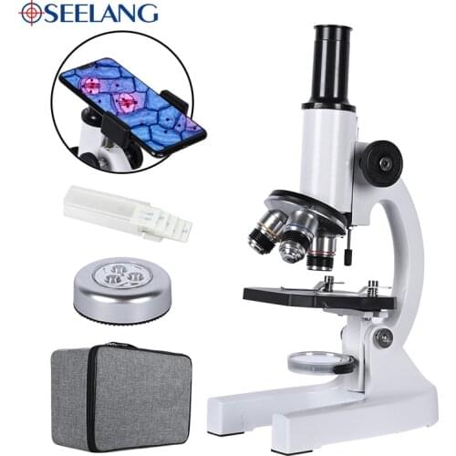 Zoom 640X 1280X 2000X HD Biological microscope Monocular student education laboratory LED light phone holder electronic eyepiece
