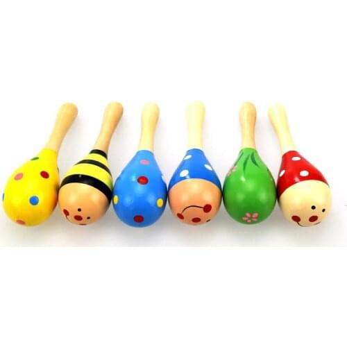 Cartoon Mini Infant Baby Rattle Toy Wooden Rattles Musical Baby Children Shaker Toy Kids Development Toys For Baby Noise Maker