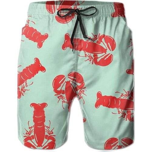 Board Shorts Red Lobster Mens Quick Dry Swim Trunks Beach Shorts