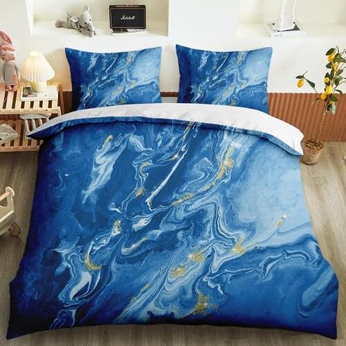 Queen King Single 3D Print Marbling Beding Set Custom Pillowcase Duvet Cover Set Adult Bedroom Decor Modern Fashion Bed Set