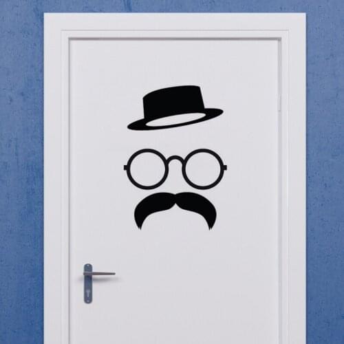 DIY Wall Decals Cute mustache Bathroom Proverbs Wall stickers Home Decor Toilet Decal DIY Art Murals JG2455