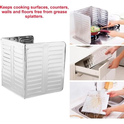 NEW Aluminum Foil easy ckean Cooking Frying Oil Splash Guard Gas Stove Oil Removal Scald Proof Board Kitchen tools